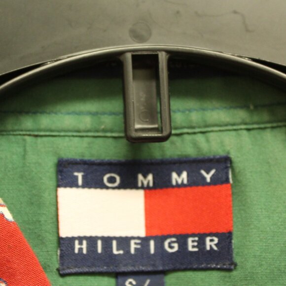 Tommy Hilfiger Men's Dress Shirt Red Size S Cotton Short Sleeve Diamond Pattern - Picture 3 of 9